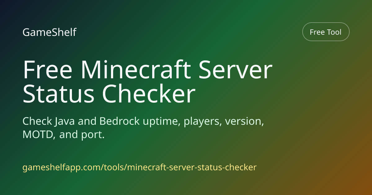 Free Minecraft Server Status Checker - Java and Bedrock Ping Tool ...