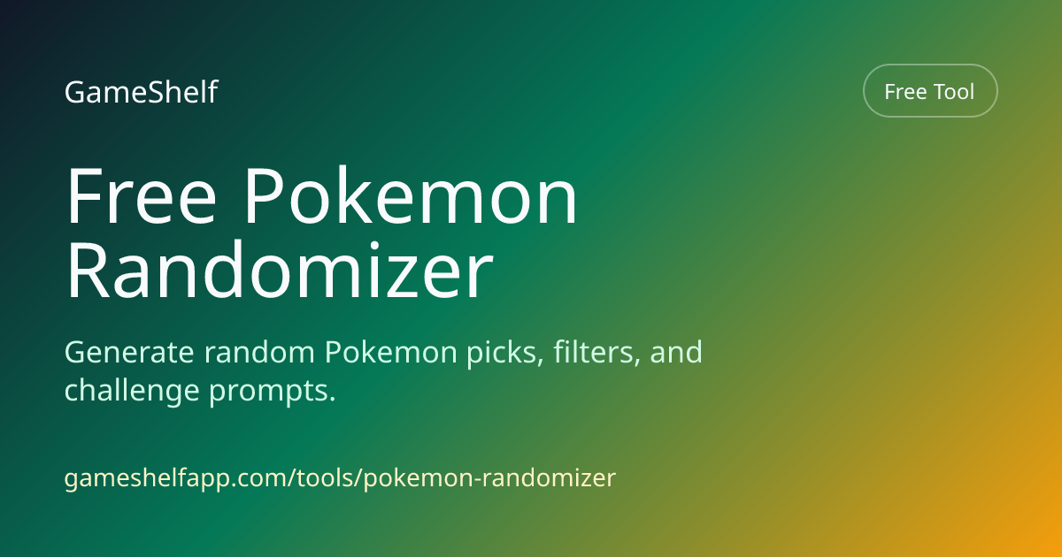 Free Pokemon Randomizer Online - Generate Pokemon Picks | GameShelf